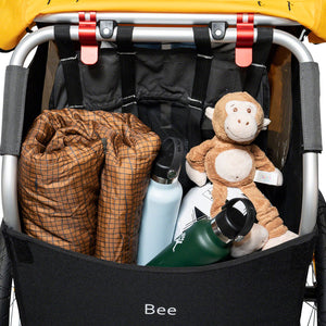 Burley Bee Child Trailer - Single, Yellow Cargo Lifestyle Shot