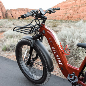 Aventure  Front Rack Lifestyle Shot in Black
